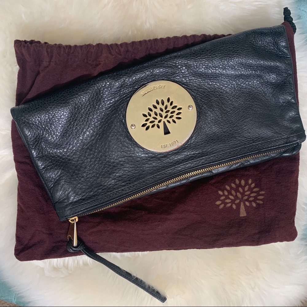 Mulberry Daria Classic Clutch Black Authentic